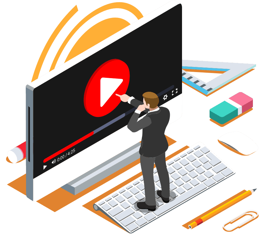 Video ve YouTube reklamları illüstrasyonu