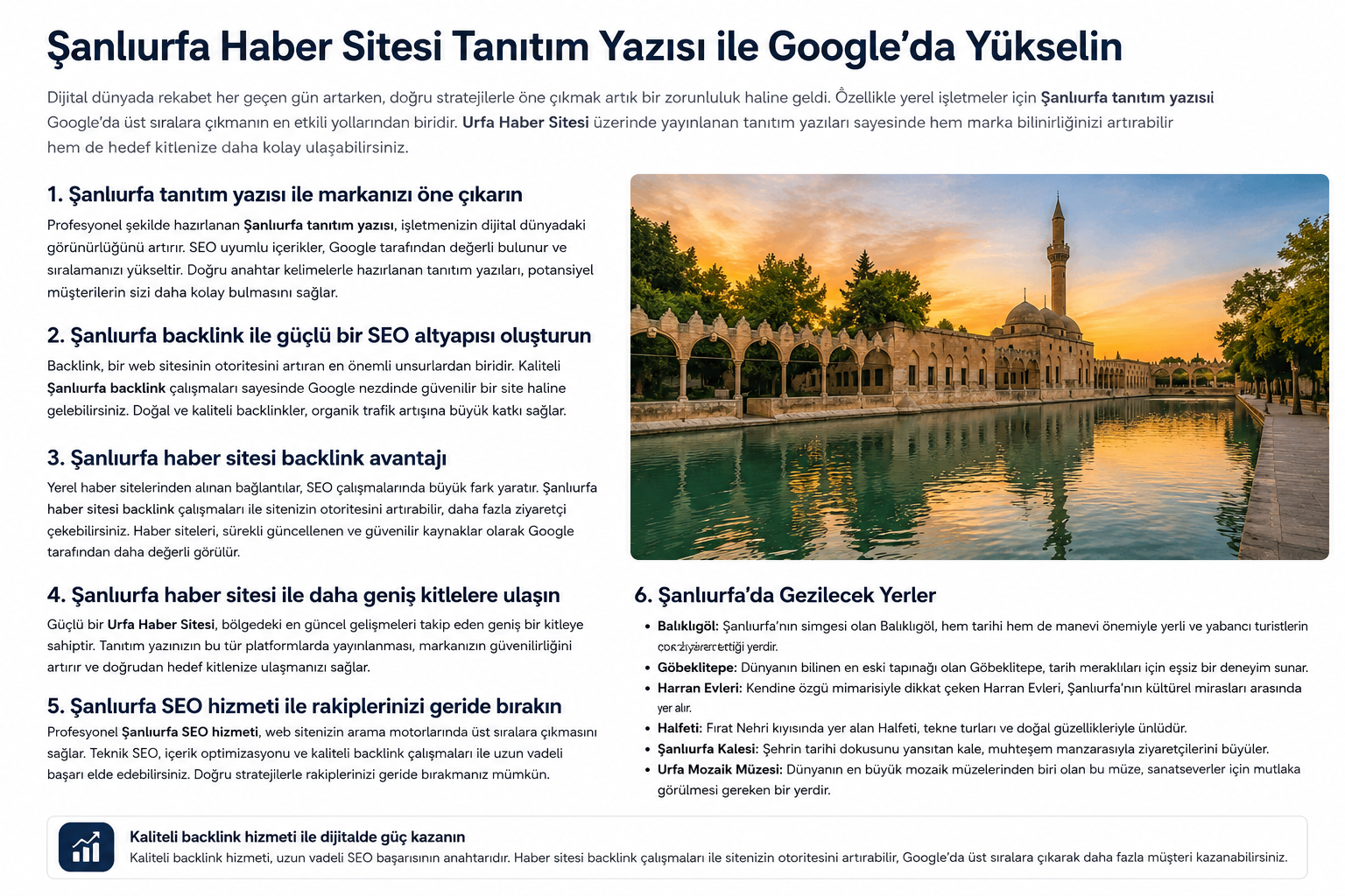 Şanlıurfa Haber Sitesi Tanıtım Yazısı ile Google’da Yükselin | Tanıtım Yazısı Backlink