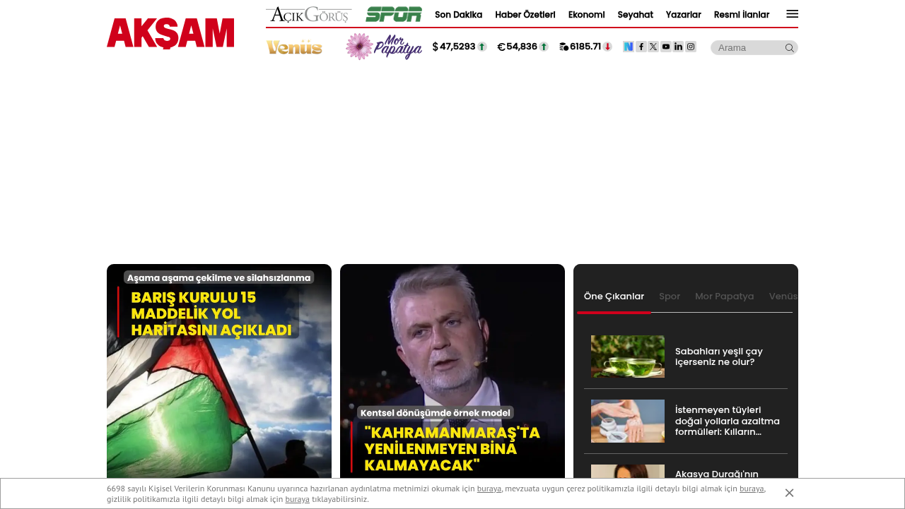 Akşam — aksam.com.tr tanıtım yazısı ekran görüntüsü