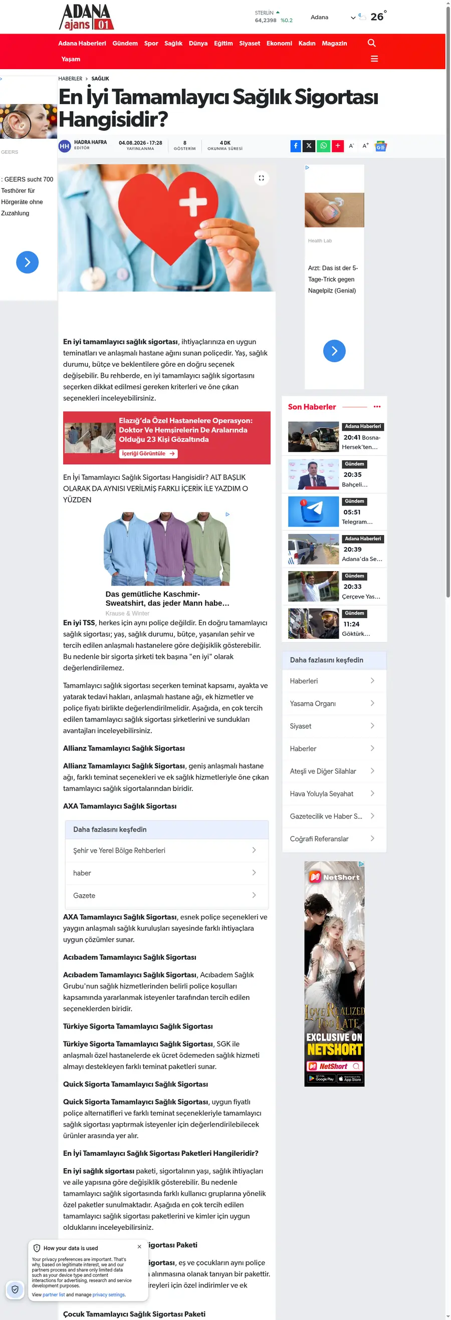 Adanaajans.net önizleme