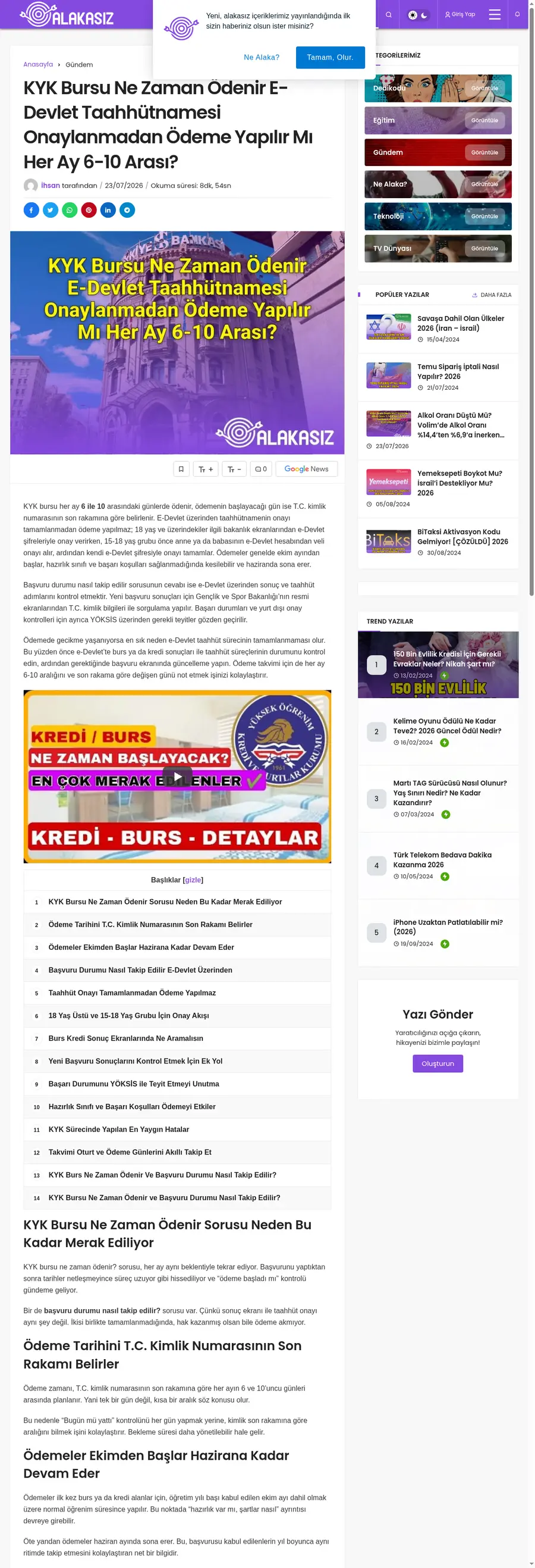 Alakasiz.com önizleme