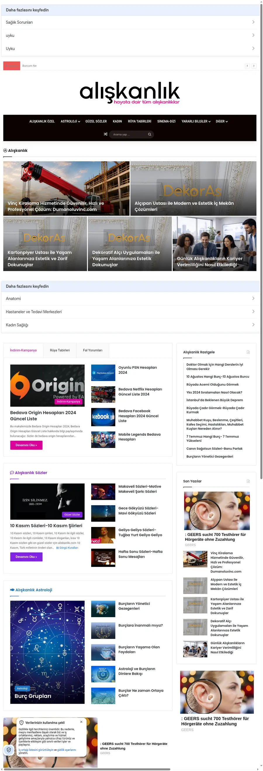 Aliskanlik.com önizleme