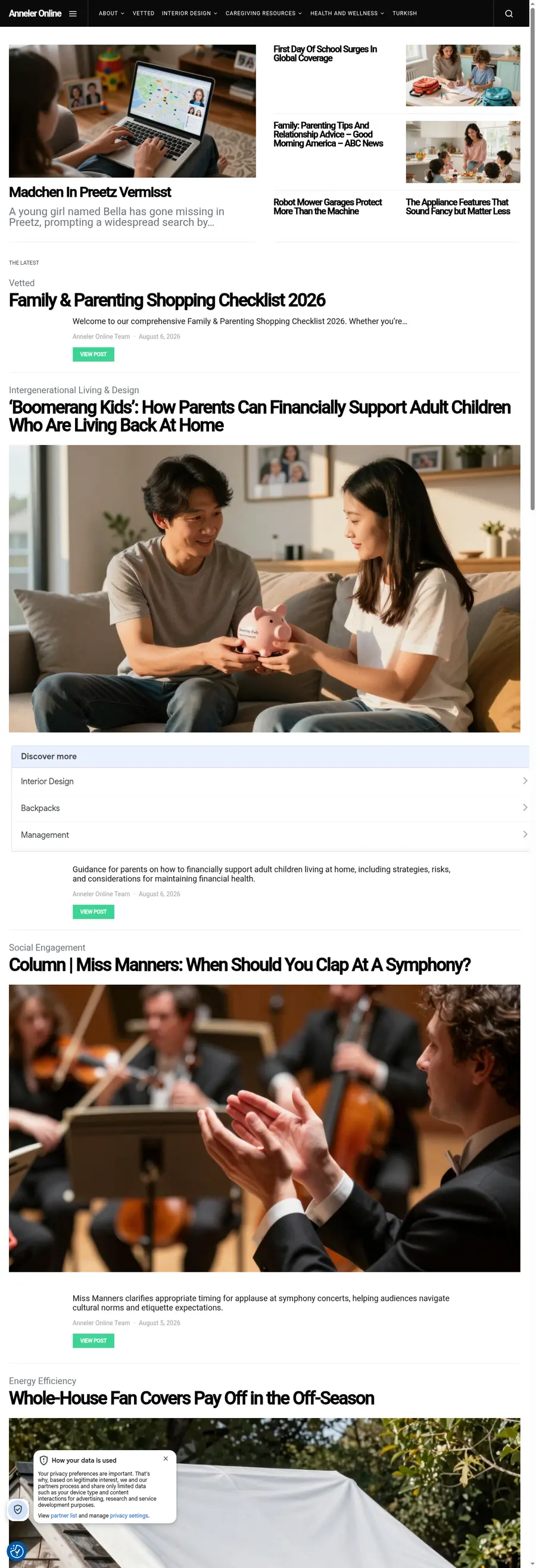 Anneleronline.com önizleme
