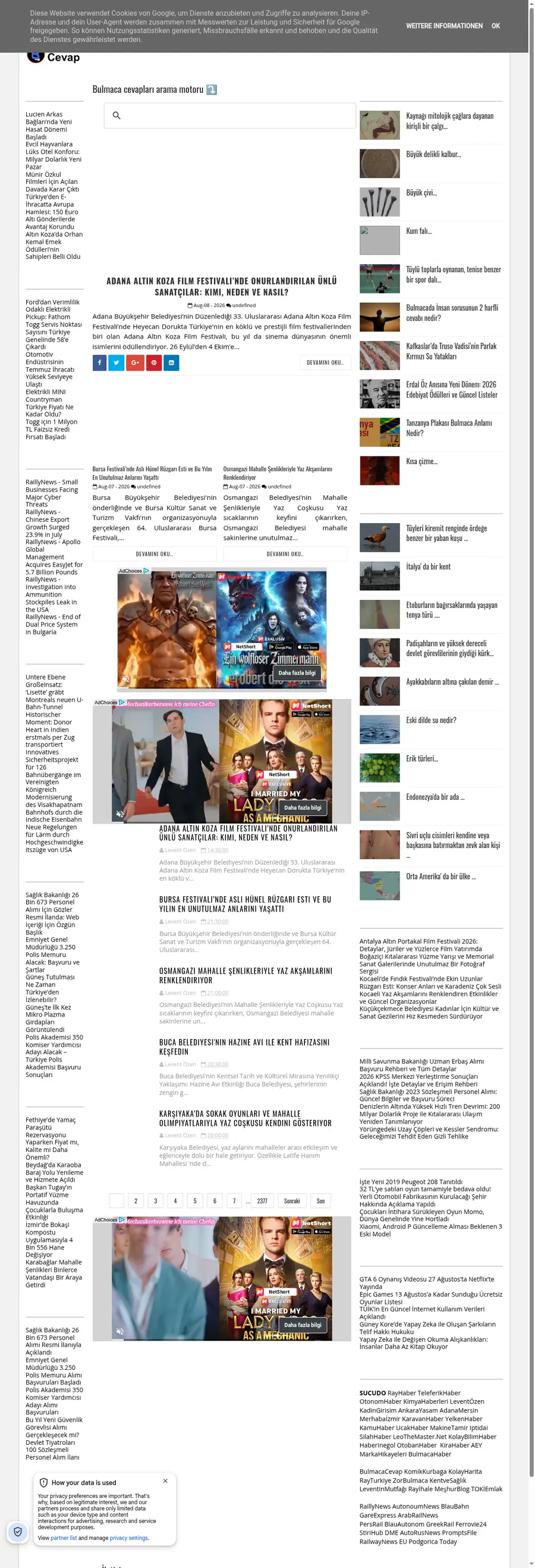 Bulmacacevap.com önizleme