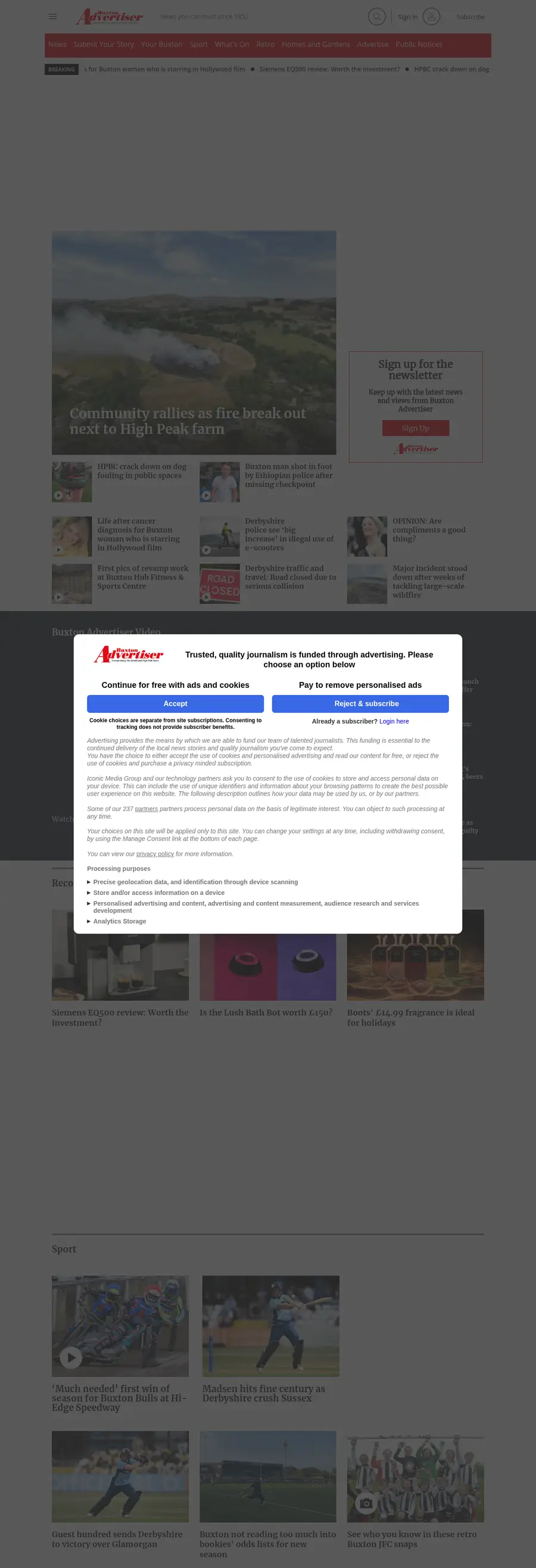 Buxtonadvertiser.co.uk önizleme