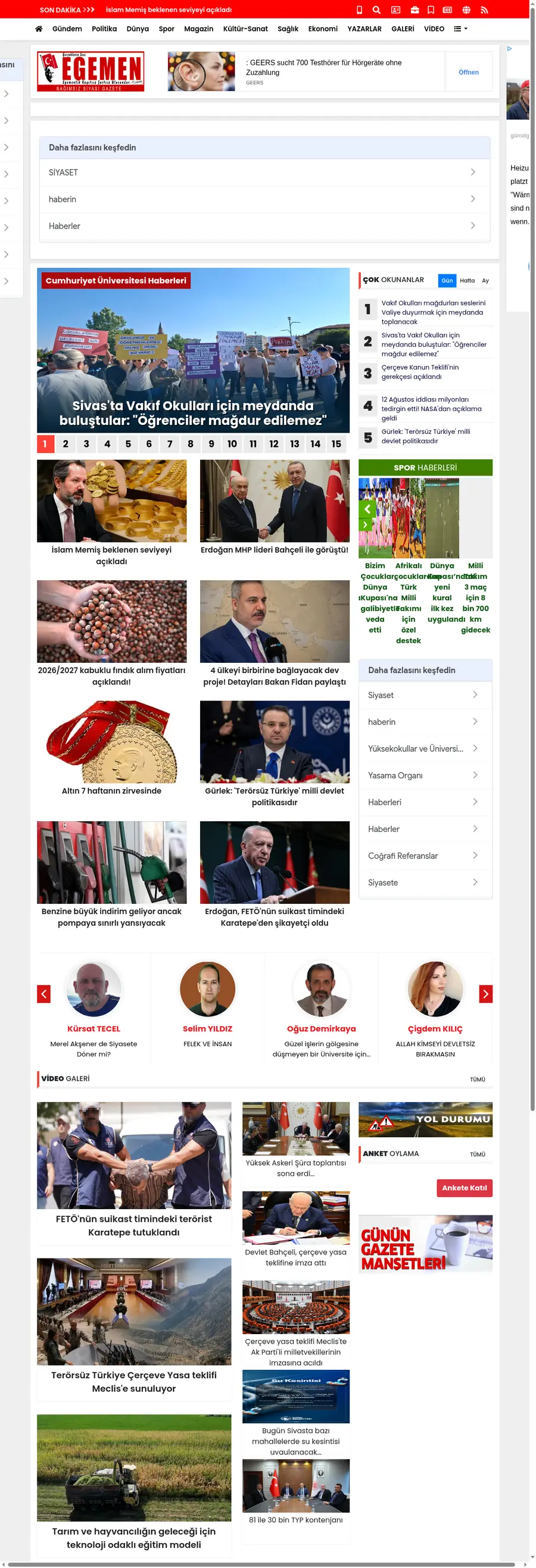 Egemengazetesi.com önizleme