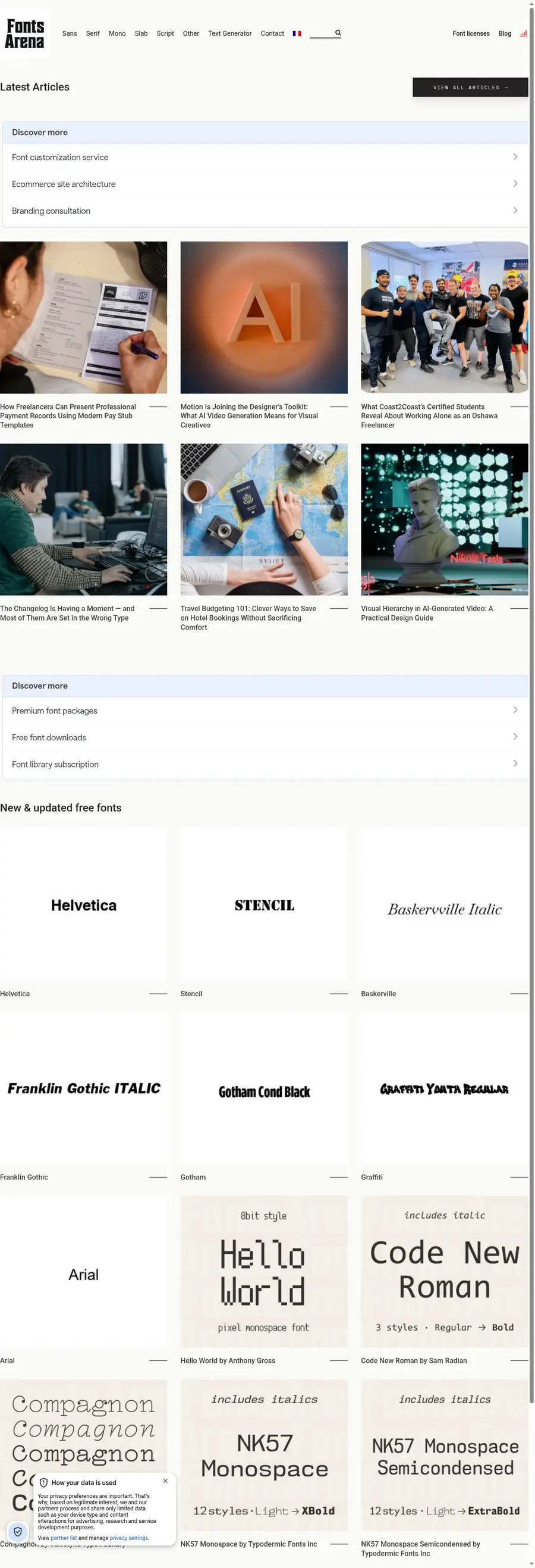 Fontsarena.com önizleme