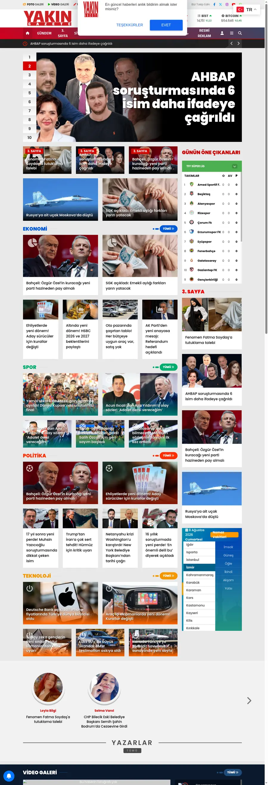 Gazeteyakin.tr önizleme
