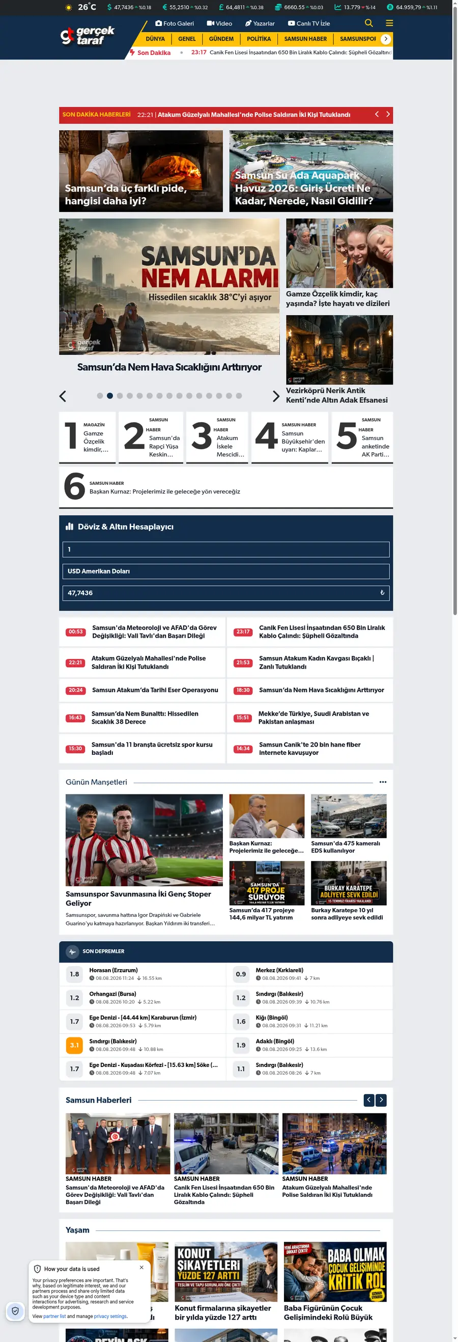 Gercektaraf.com önizleme