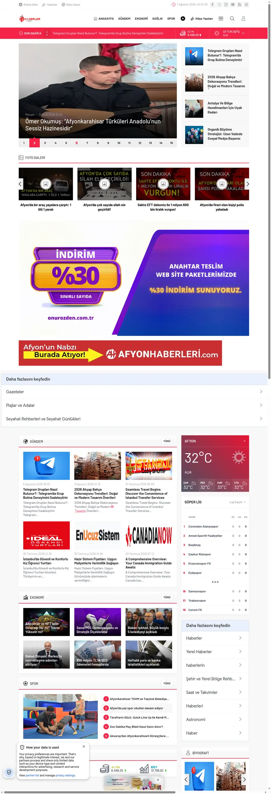 Haberlerafyon.com önizleme