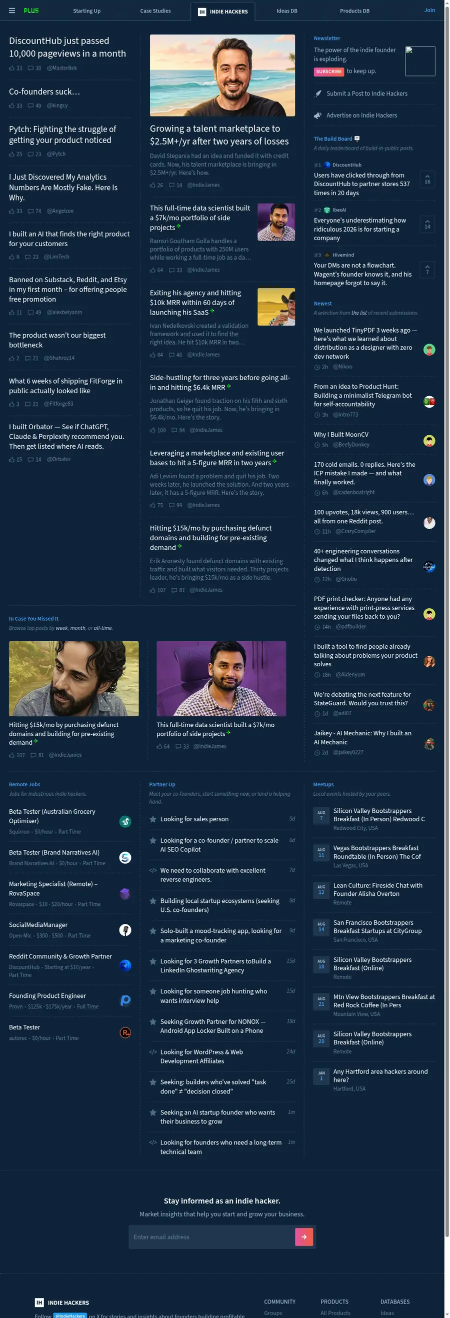 İndiehackers.com önizleme