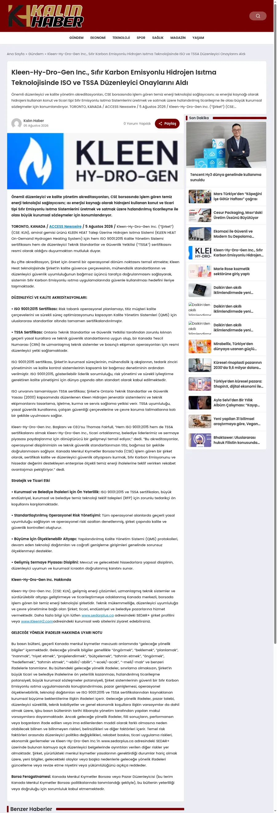 Kalinhaber.com önizleme
