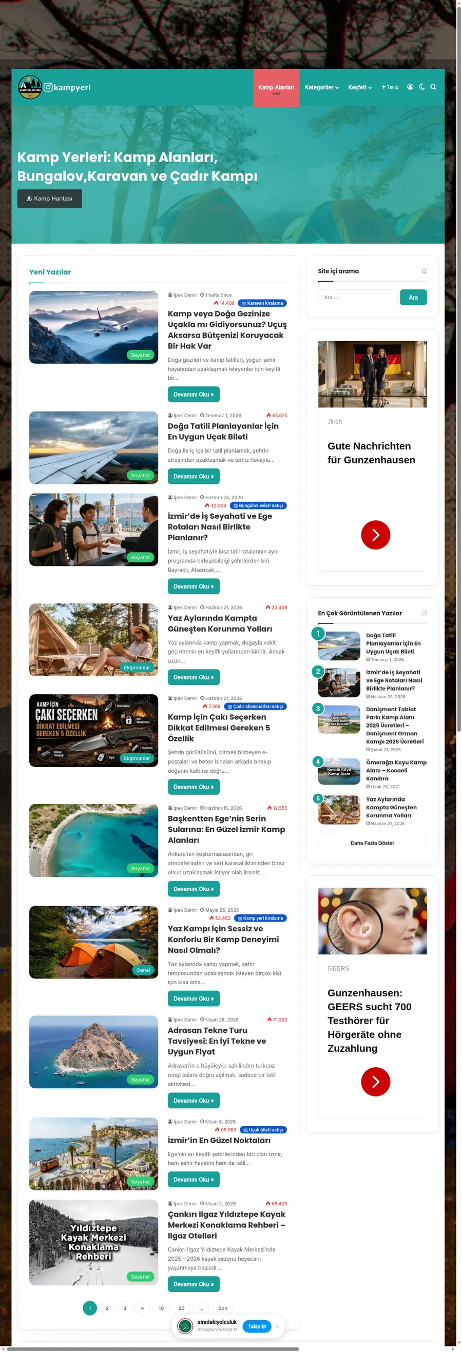 Kampyerleri.org önizleme