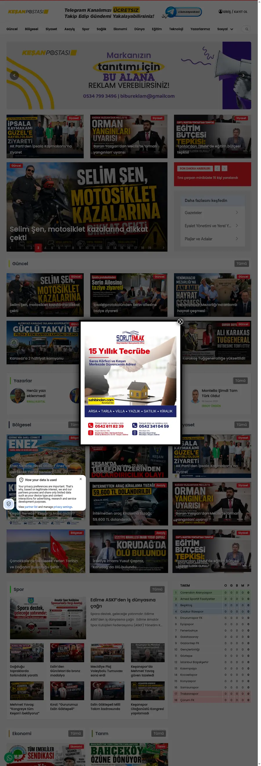 Kesanpostasi.com önizleme