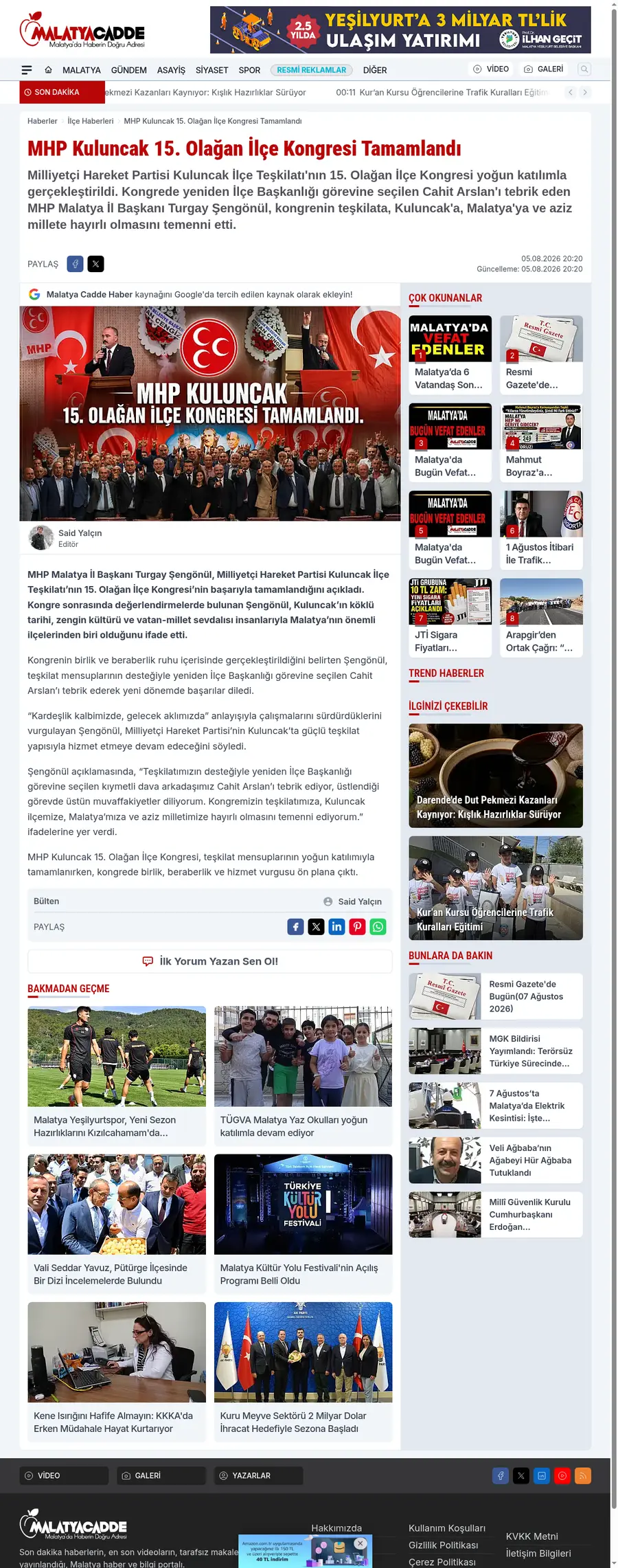 Malatyacadde.com önizleme