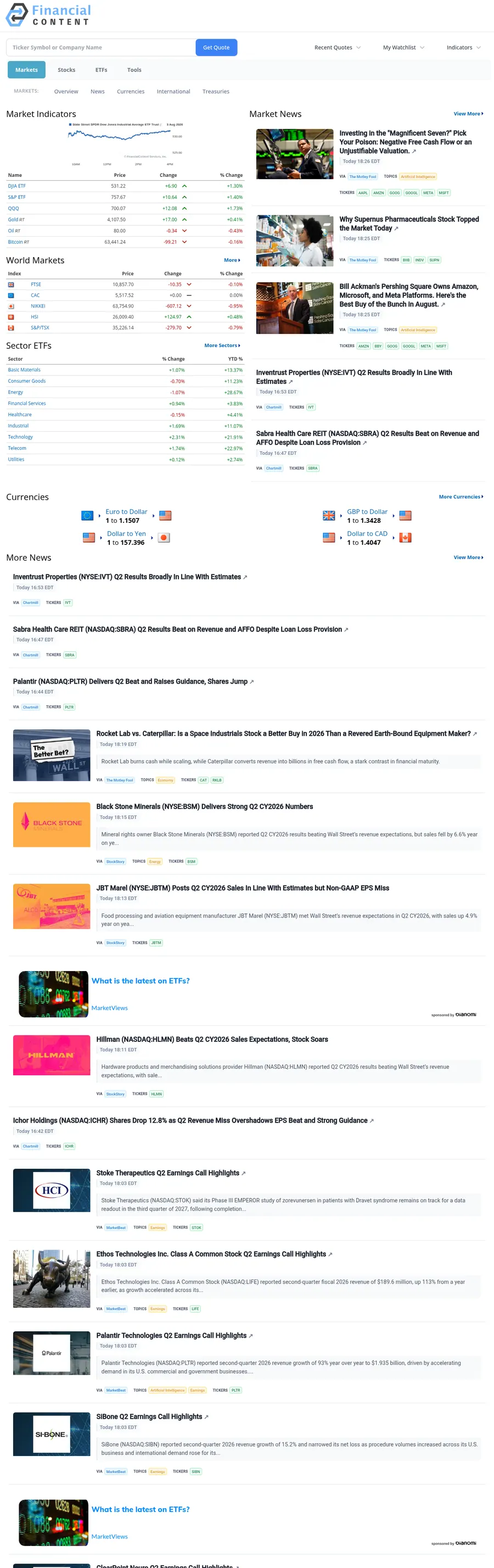 Markets.financialcontent.com önizleme
