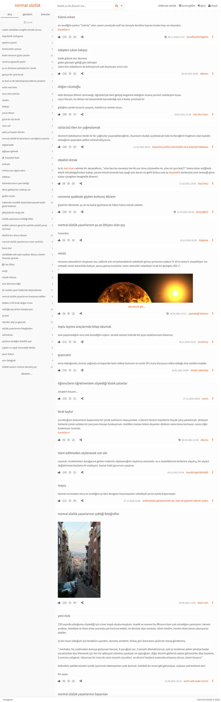 Normalsozluk.com önizleme