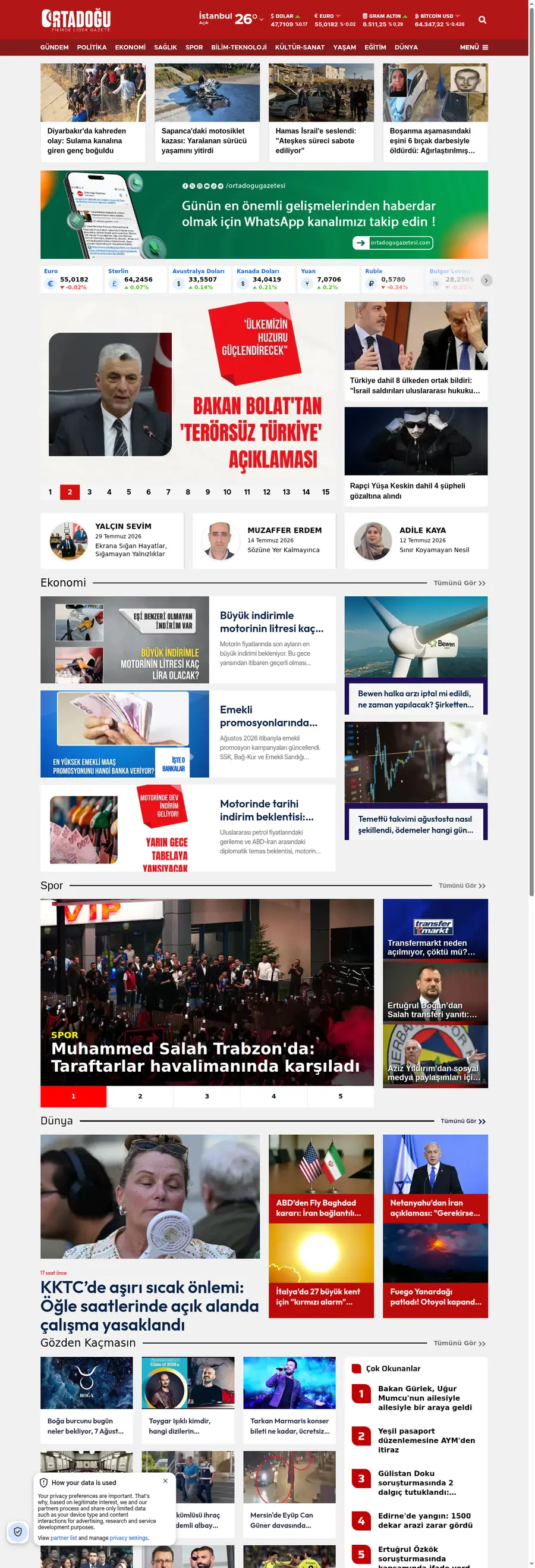 Ortadogugazetesi.com önizleme