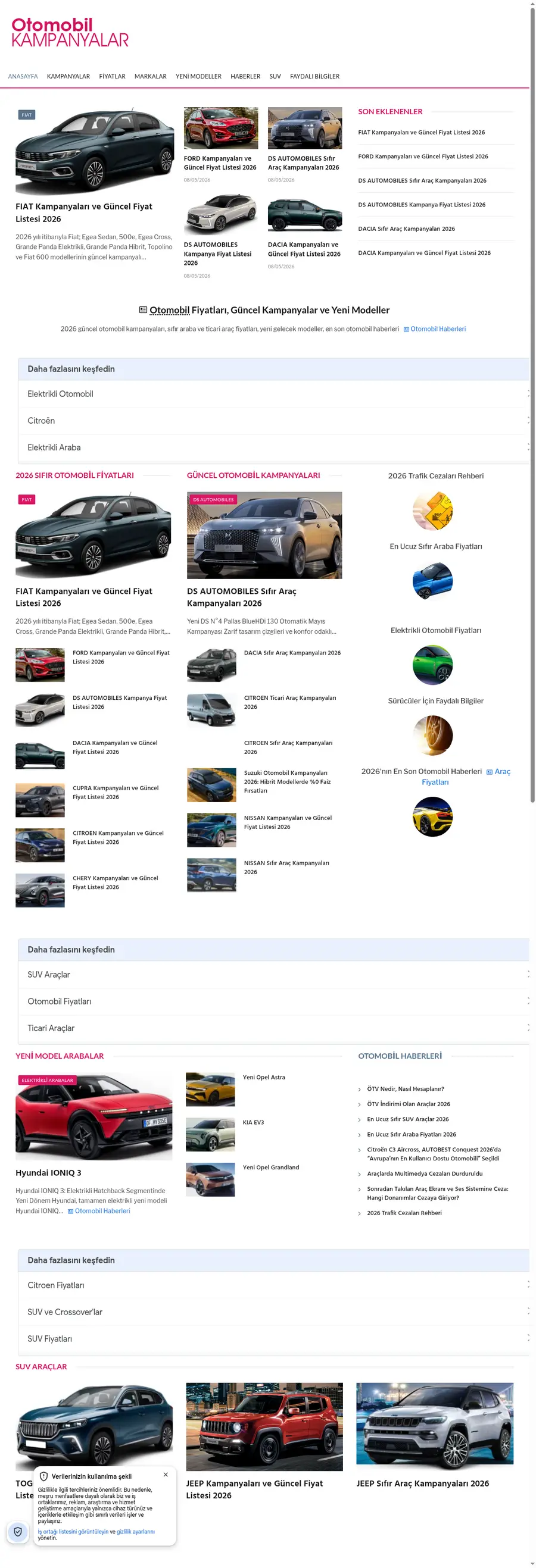 Otomobilkampanyalar.com önizleme