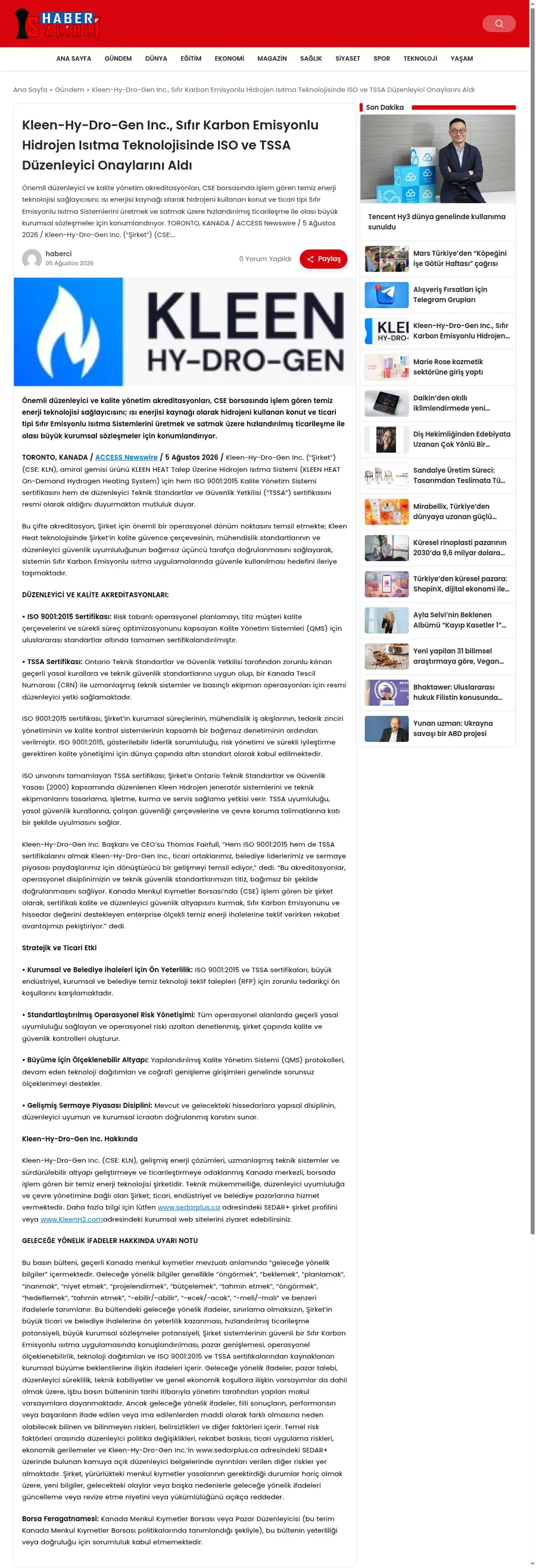 Salihlihaber.net önizleme