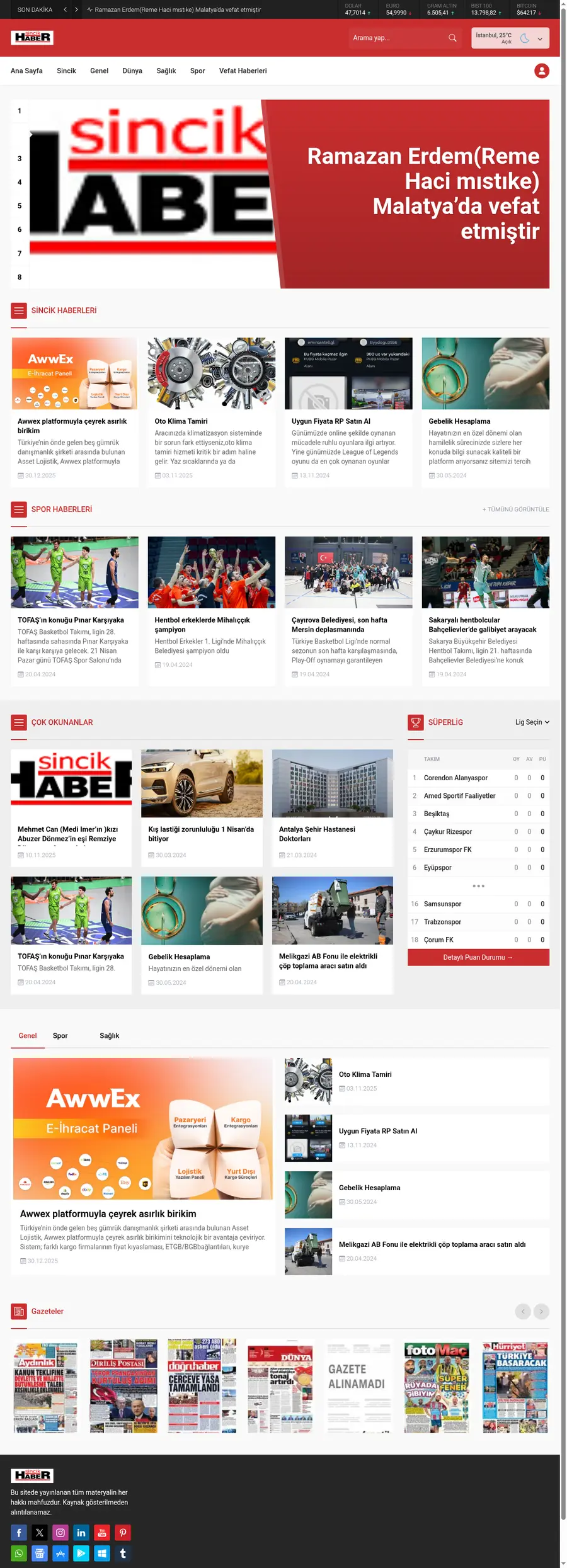 Sincikhaber.net önizleme
