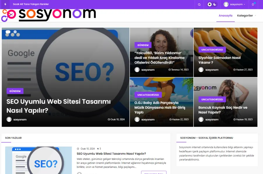 Sosyonom.com önizleme