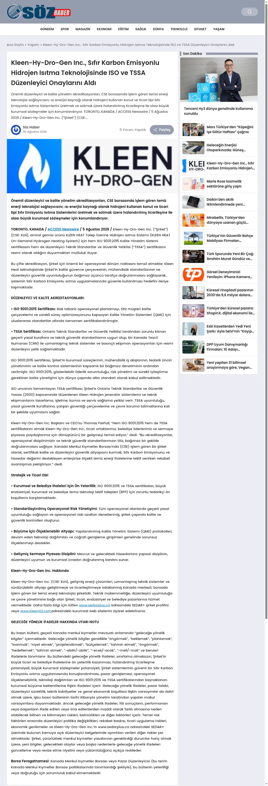 Sozhaber.com önizleme