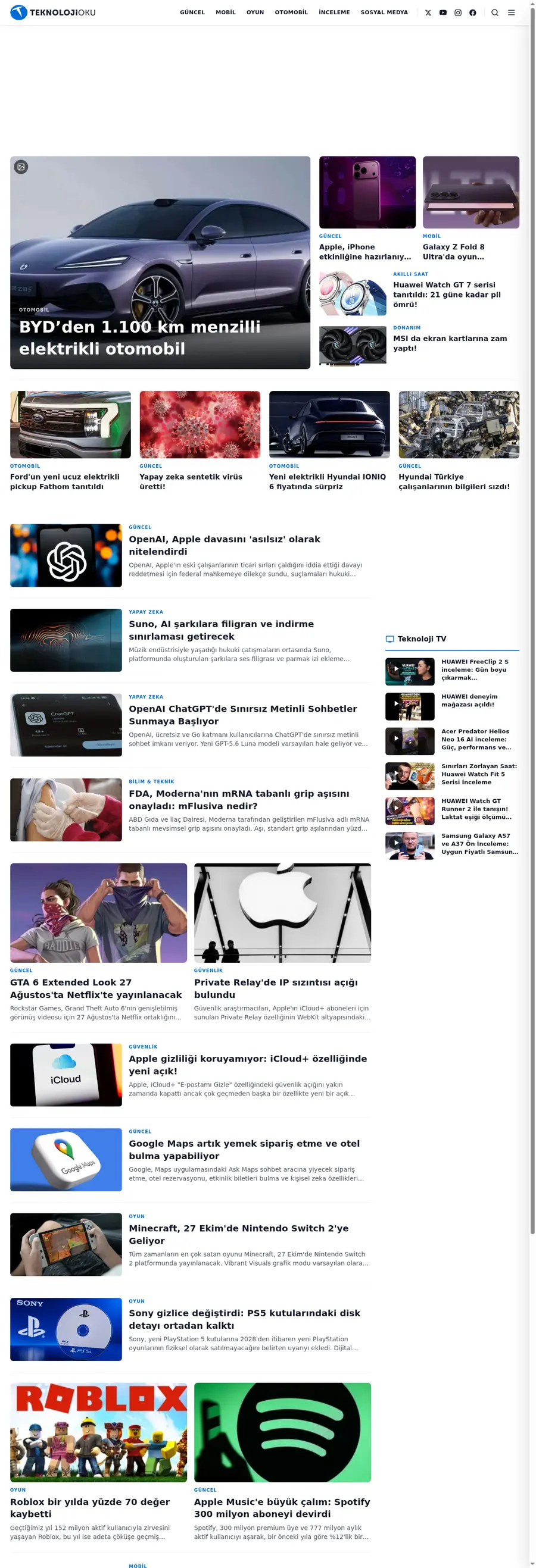 Teknolojioku.com önizleme