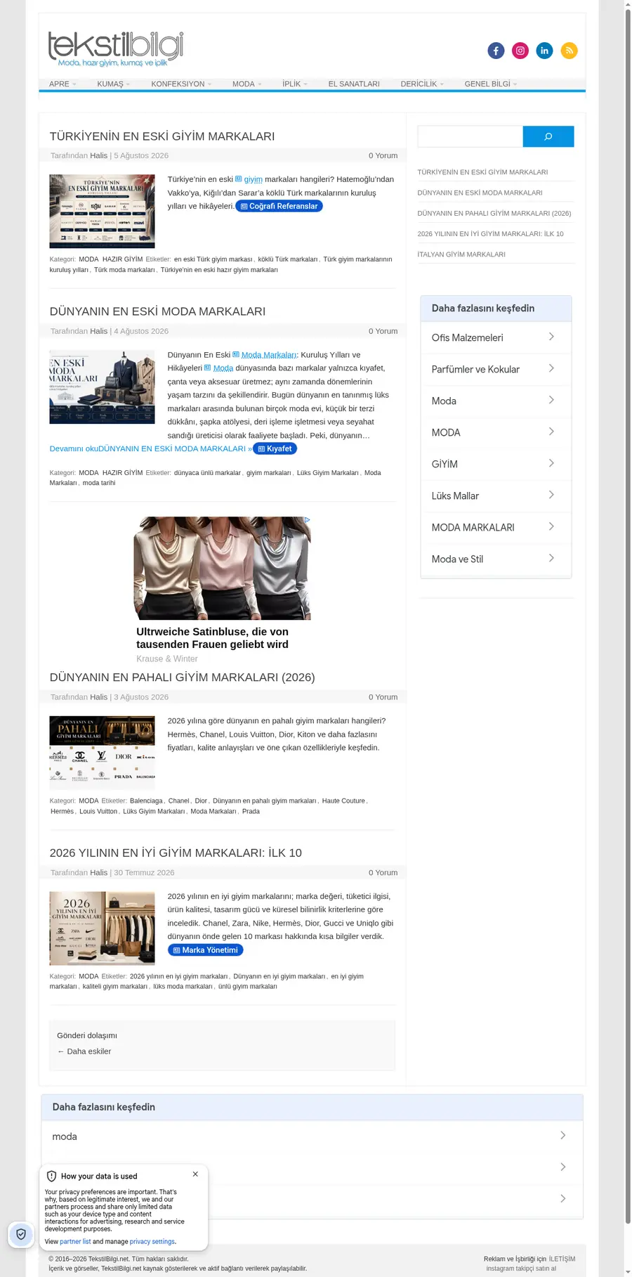 Tekstilbilgi.net önizleme