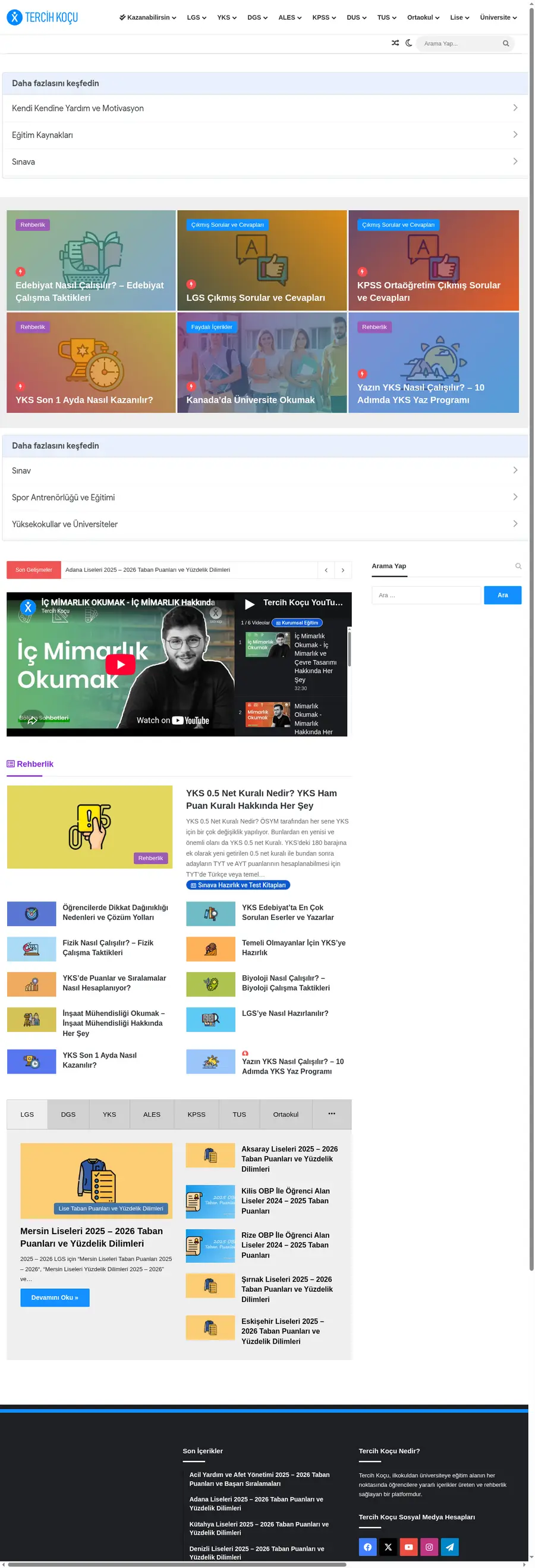 Tercihkocu.com önizleme