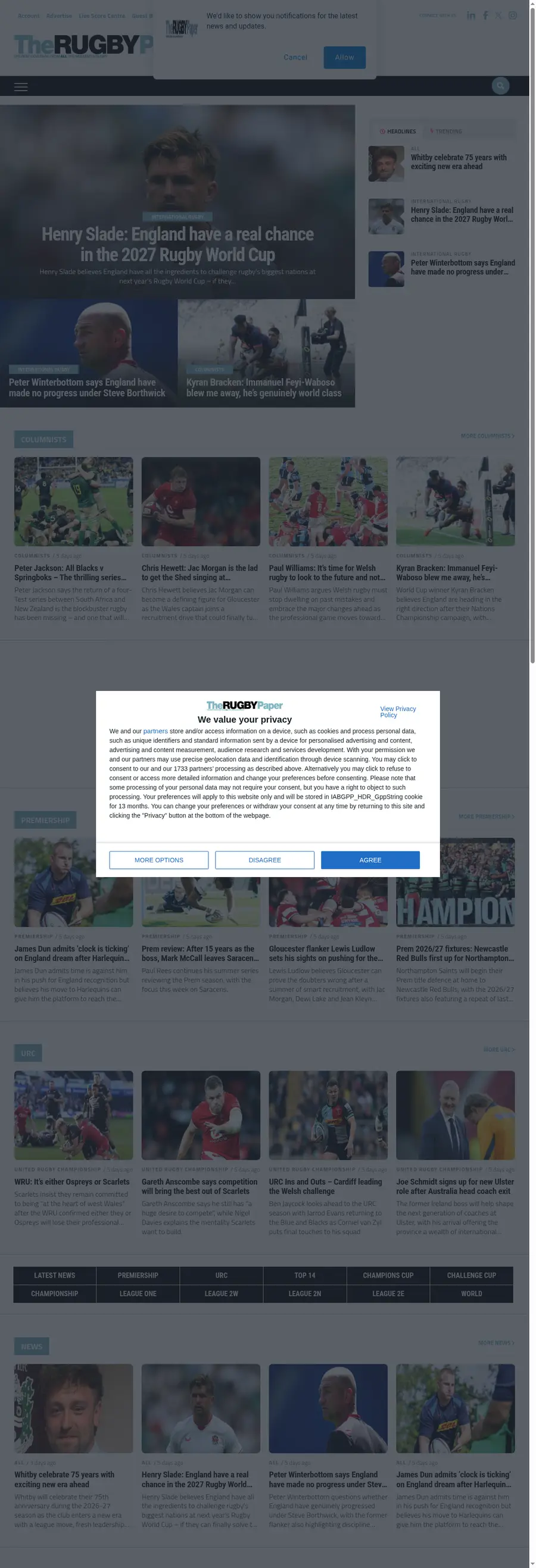 Therugbypaper.co.uk önizleme