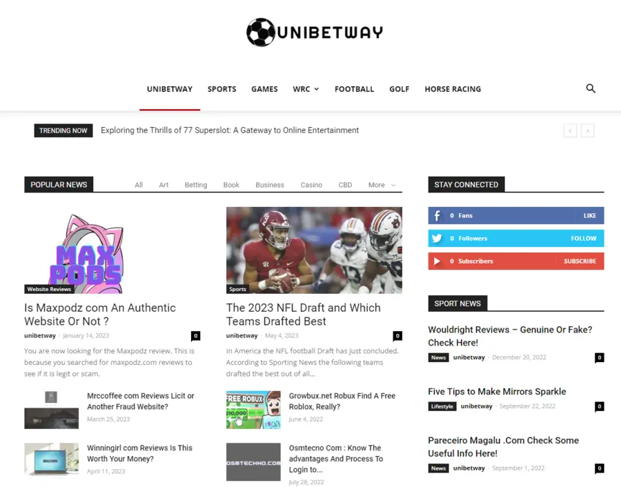 Unibetway.com önizleme