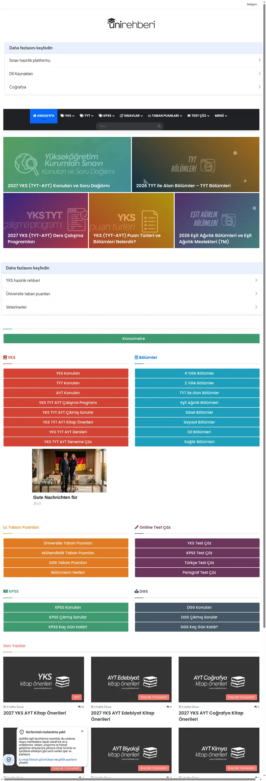 Unirehberi.com önizleme