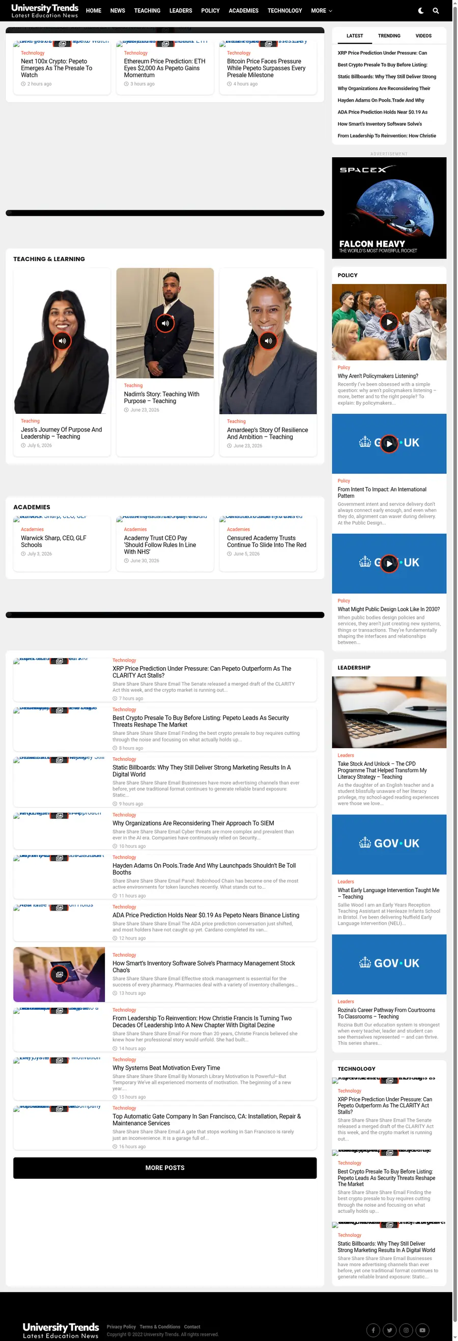 Universitytrends.co.uk önizleme