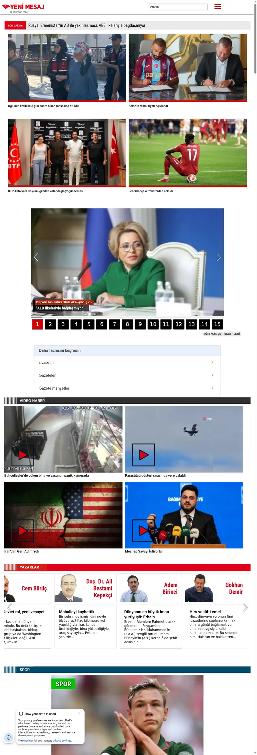 Yenimesaj.com.tr önizleme