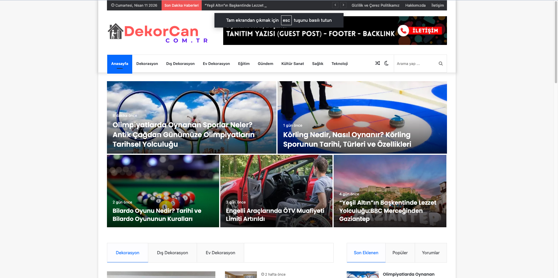 Dekorcan.com.tr Tanıtım Yazısı 1 dekorcan.com .tr